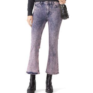 M.i.h. Marty Crop Flare Jeans Pink Acid Wash 29